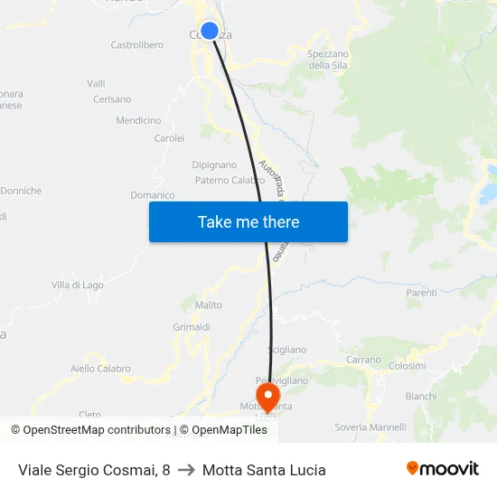 Sergio Cosmai Avenue, 8 to Motta Santa Lucia map