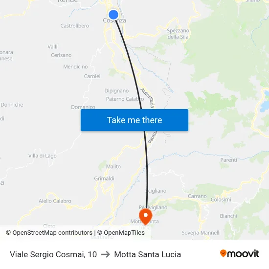 Sergio Cosmai Avenue, 10 to Motta Santa Lucia map