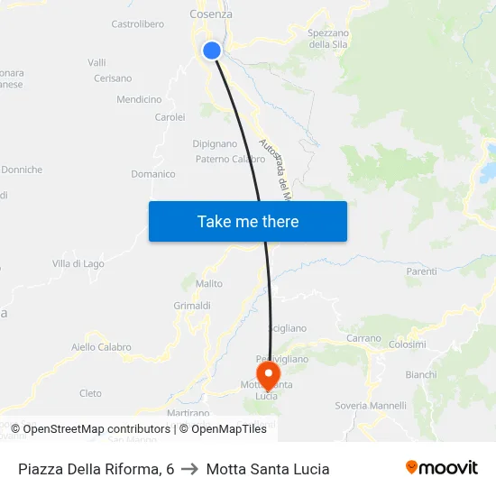 Reform Square, 6 to Motta Santa Lucia map