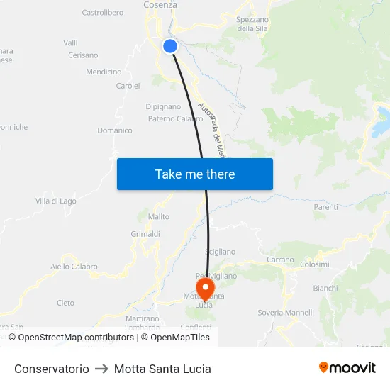 Conservatory to Motta Santa Lucia map