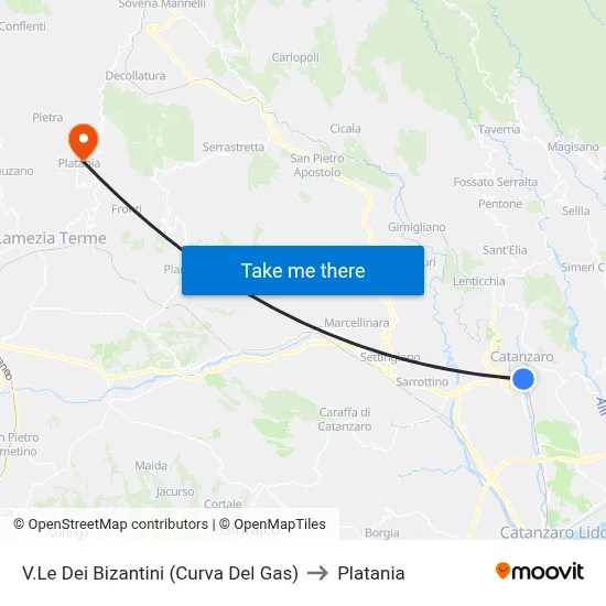 Byzantine Avenue (Gas Curve) to Platania map