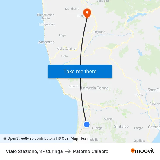 Station Avenue, 8 - Curinga to Paterno Calabro map