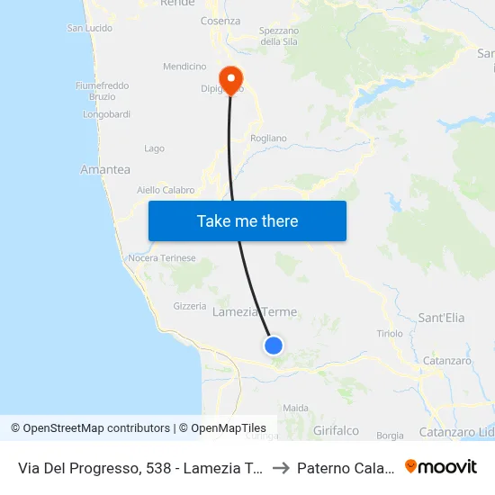 Progress Street, 538 - Lamezia Terme to Paterno Calabro map