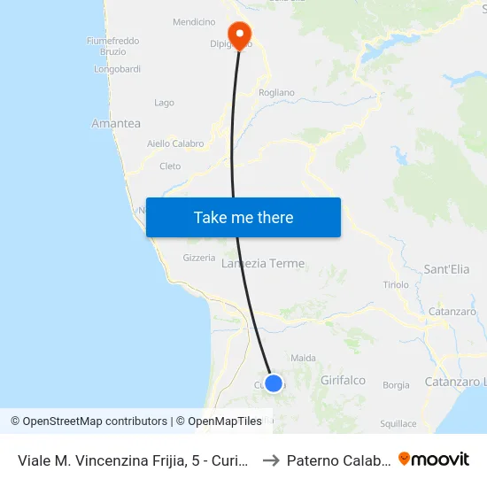 Viale M. Vincenzina Frijia, 5 - Curinga to Paterno Calabro map