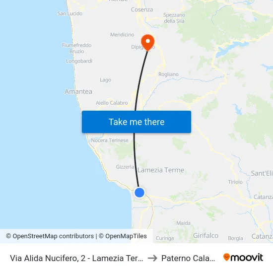 Via Alida Nucifero, 2 - Lamezia Terme to Paterno Calabro map