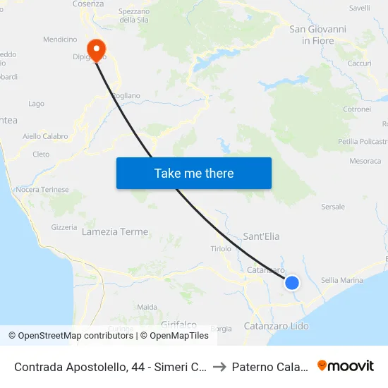Contrada Apostolello, 44 - Simeri Crichi to Paterno Calabro map