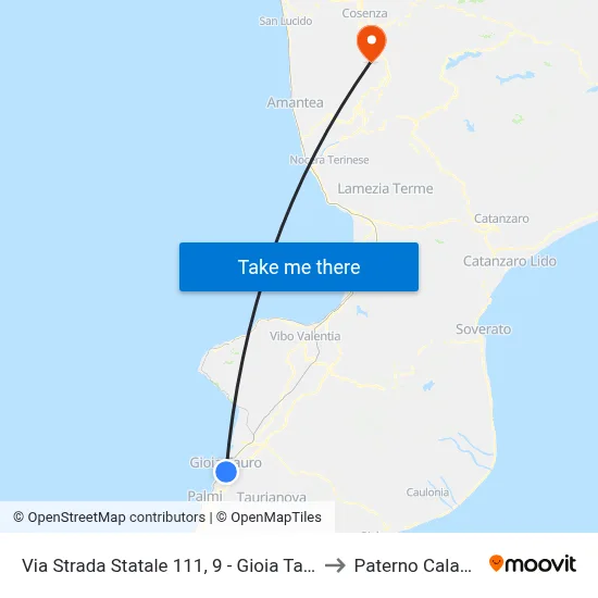 State Road 111, 9 - Gioia Tauro to Paterno Calabro map