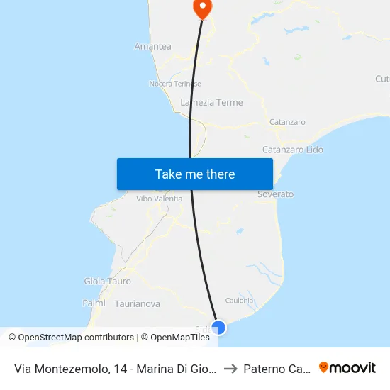 Via Montezemolo, 14 - Marina Di Gioiosa Ionica to Paterno Calabro map