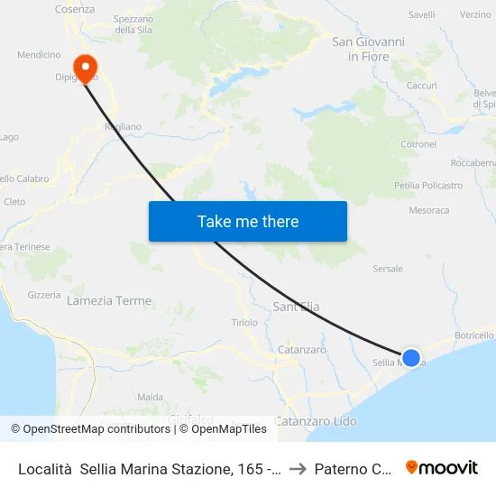 Località  Sellia Marina Stazione, 165 - Sellia Marina to Paterno Calabro map