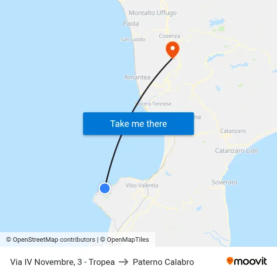 Via IV Novembre, 3 - Tropea to Paterno Calabro map