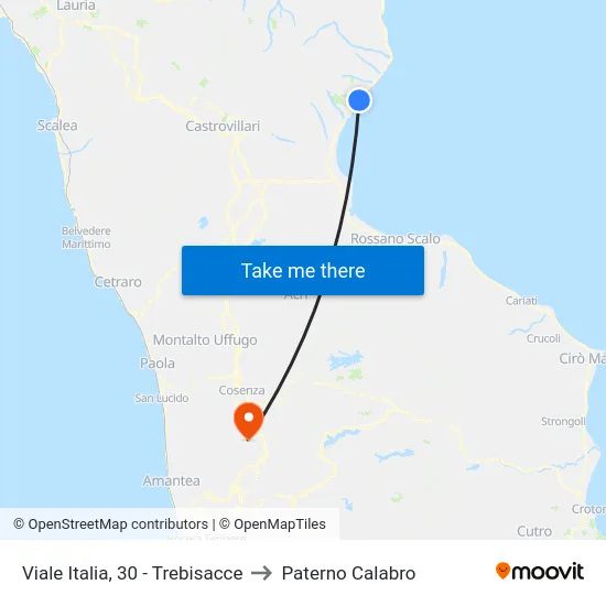 Viale Italia, 30 - Trebisacce to Paterno Calabro map