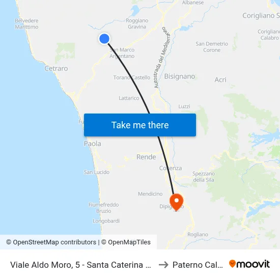 Viale Aldo Moro, 5 - Santa Caterina Albanese to Paterno Calabro map