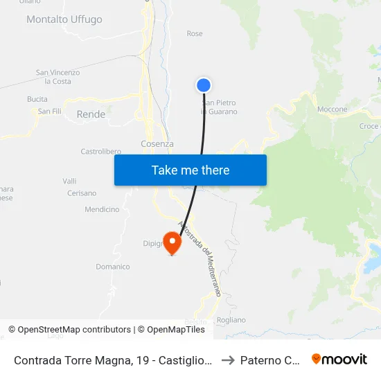 Contrada Torre Magna, 19 - Castiglione Cosentino to Paterno Calabro map