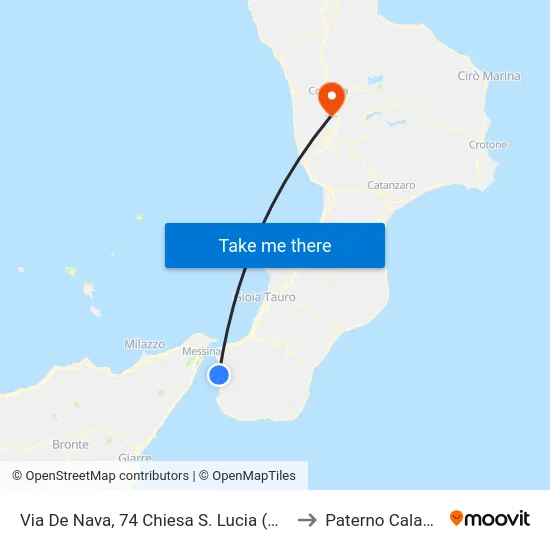 Via De Nava, 74  Chiesa S. Lucia (N/S) to Paterno Calabro map