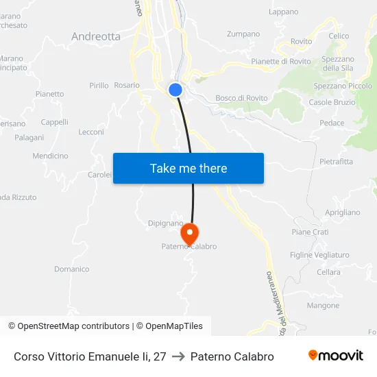 Corso Vittorio Emanuele Ii, 27 to Paterno Calabro map