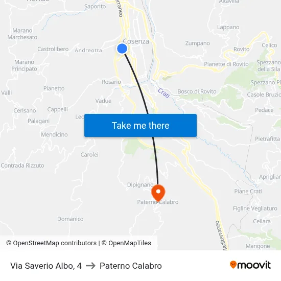 4 Saverio Albo Street to Paterno Calabro map
