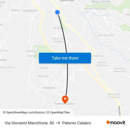 Giovanni Macchione Street, 50 to Paterno Calabro map