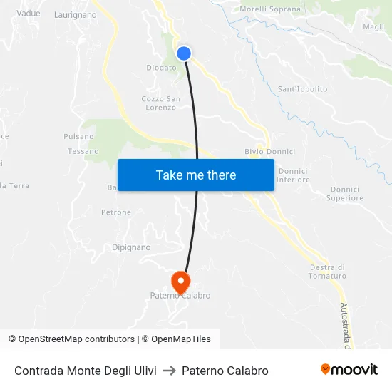 Olive Mountain District to Paterno Calabro map