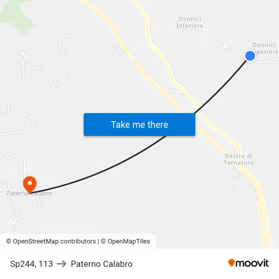 Provincial Road 244, 113 to Paterno Calabro map