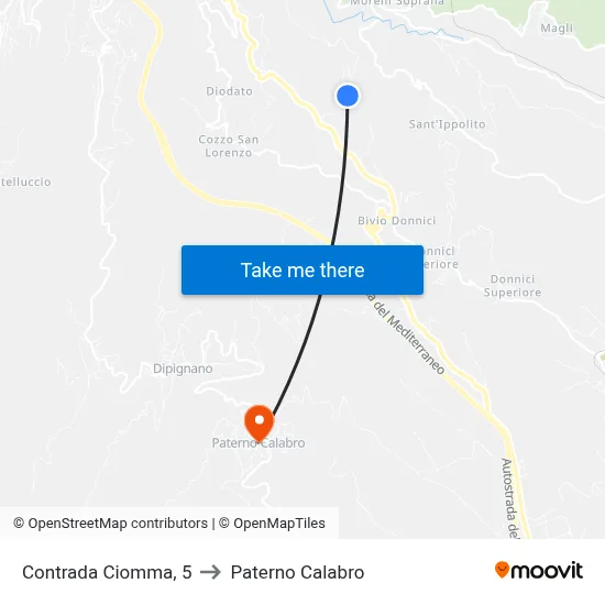 Ciomma District, 5 to Paterno Calabro map