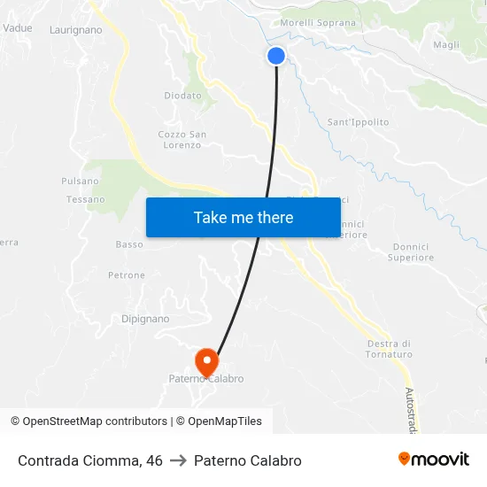 Ciomma District, 46 to Paterno Calabro map