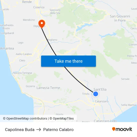 Capolinea Buda to Paterno Calabro map
