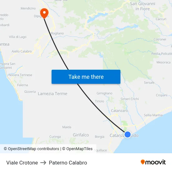 Crotone Avenue to Paterno Calabro map