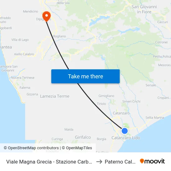 Viale Magna Grecia - IP Gas Station to Paterno Calabro map