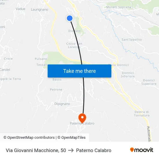 Giovanni Macchione Street, 50 to Paterno Calabro map