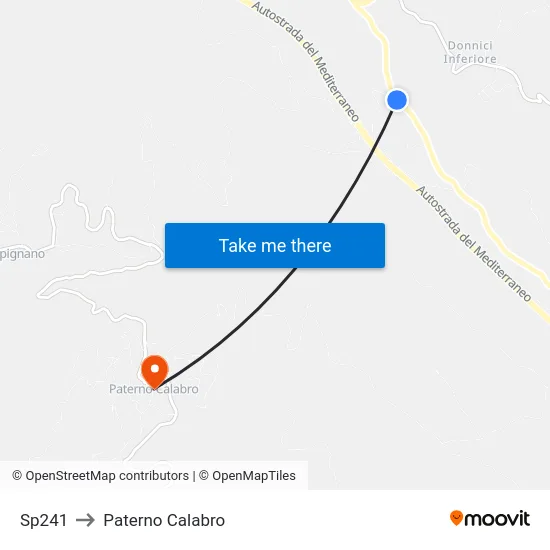 Sp241 to Paterno Calabro map