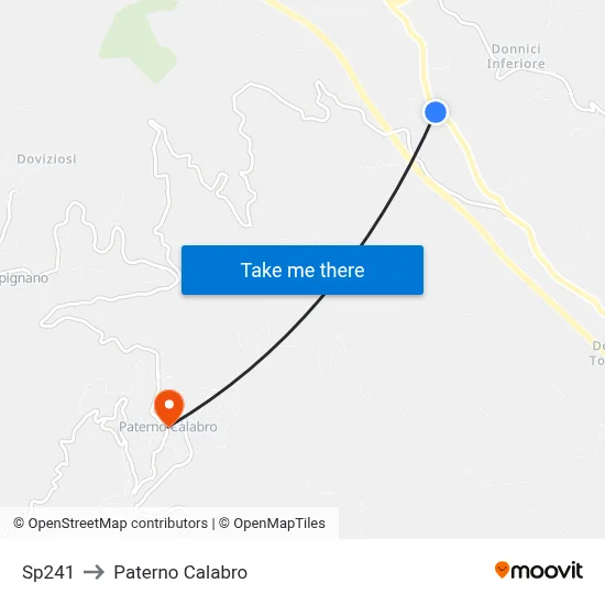 Sp241 to Paterno Calabro map
