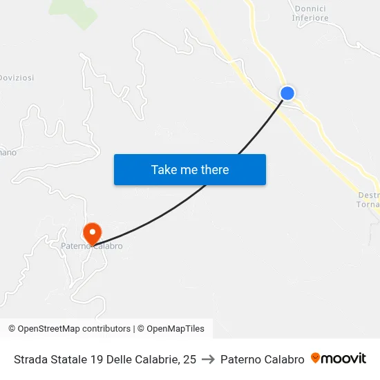 State Road 19 of Calabrie, 25 to Paterno Calabro map