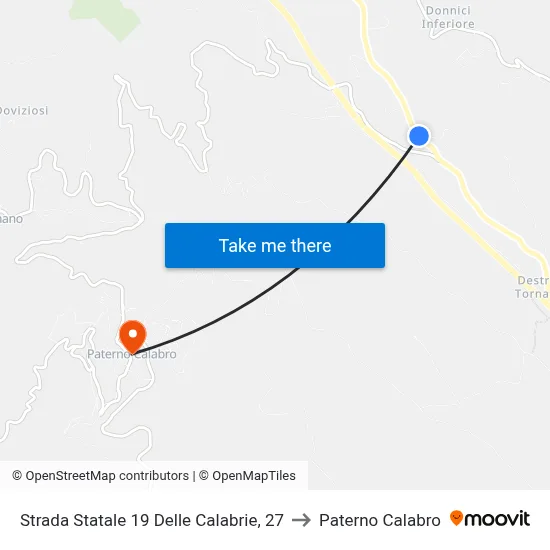 State Road 19 of Calabrie, 27 to Paterno Calabro map