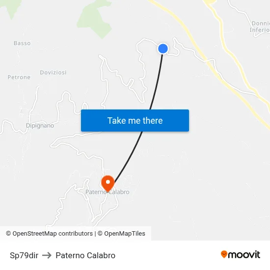 Provincial Road 79dir to Paterno Calabro map