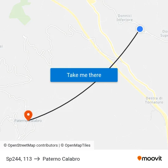 Provincial Road 244, 113 to Paterno Calabro map