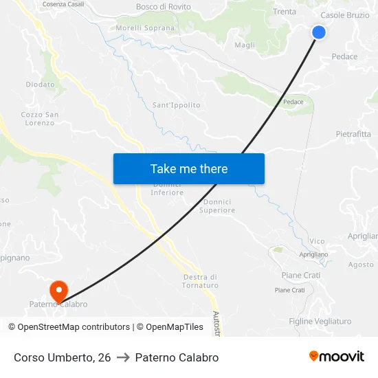 Umberto Course, 26 to Paterno Calabro map