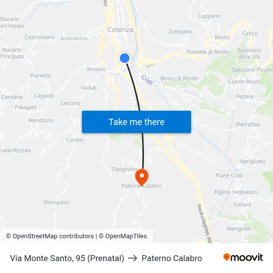 Monte Santo Street, 95 (Prenatal) to Paterno Calabro map