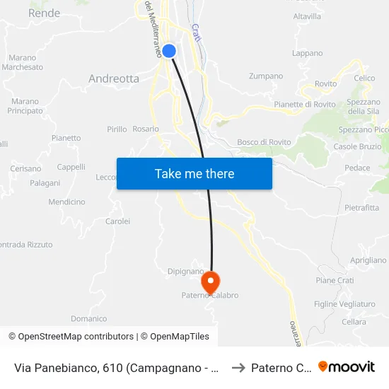 Via Panebianco, 610 (Campagnano - Piscina Comunale) to Paterno Calabro map