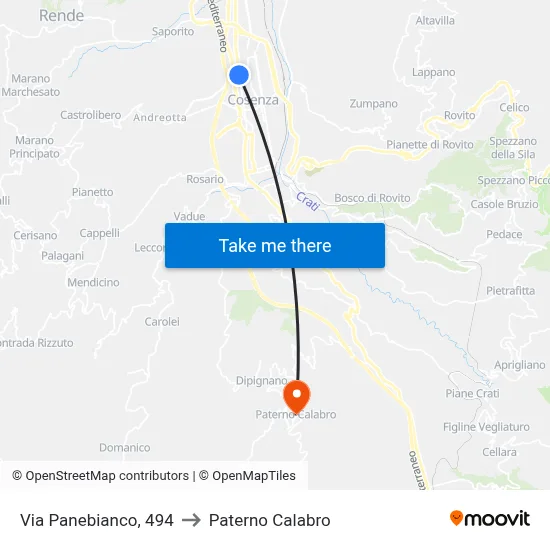 494 Panebianco Street to Paterno Calabro map