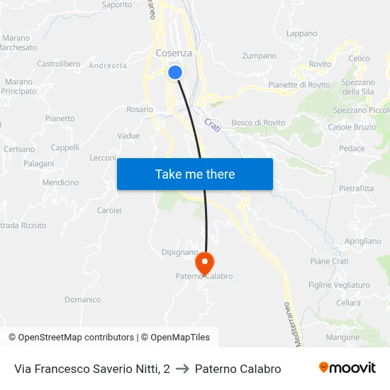 Francesco Saverio Nitti Street, 2 to Paterno Calabro map