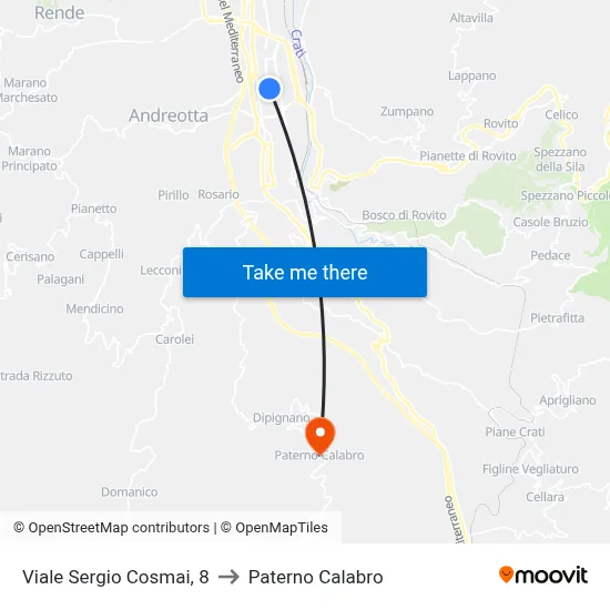 Viale Sergio Cosmai, 8 to Paterno Calabro map