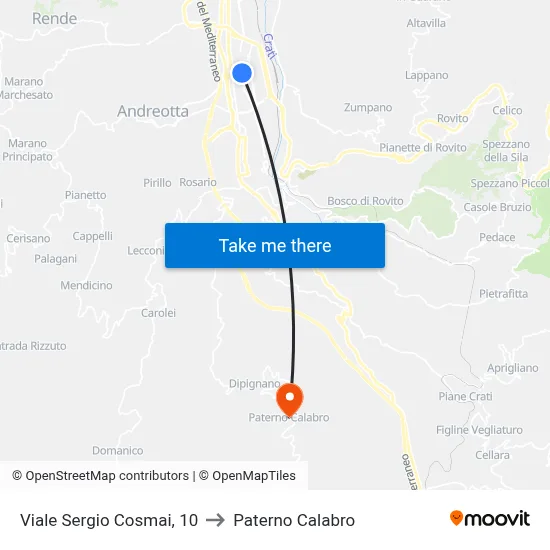 Viale Sergio Cosmai, 10 to Paterno Calabro map