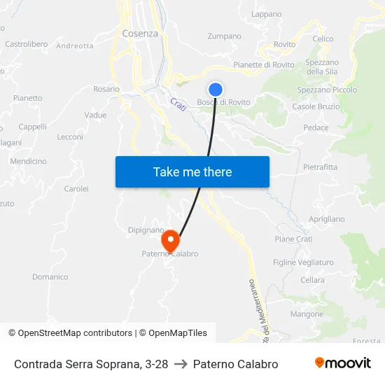 Serra Soprana District, 3-28 to Paterno Calabro map