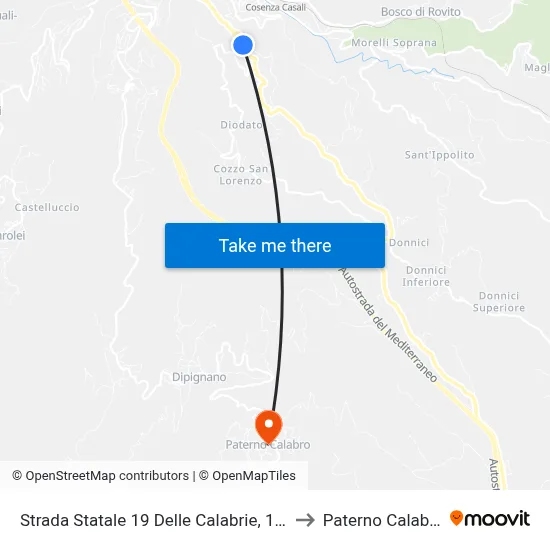 State Road 19 of Calabria, 166 to Paterno Calabro map