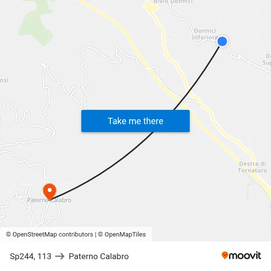 Provincial Road 244, 113 to Paterno Calabro map
