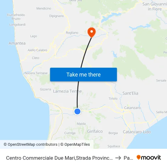 Due Mari Shopping Center, Provincial Road 169/2 - Feroleto Antico to Parenti map