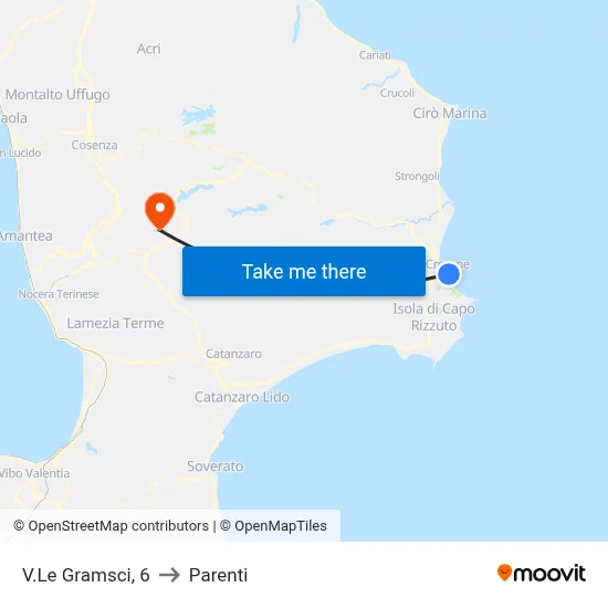 Gramsci Avenue, 6 to Parenti map