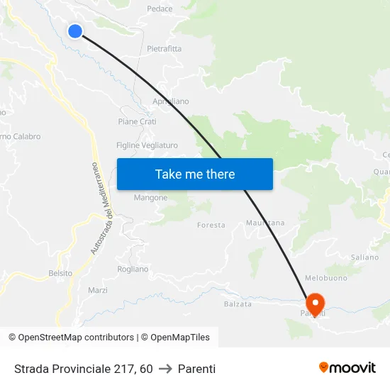 Provincial Road 217, 60 to Parenti map