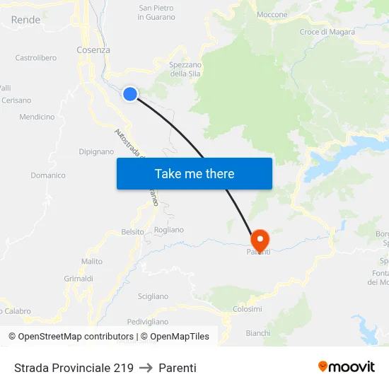 Provincial Road 219 to Parenti map