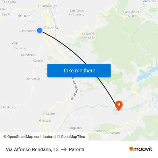 Alfonso Rendano Street, 13 to Parenti map